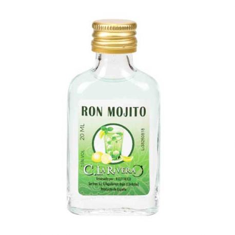 Licor de Ron Mojito 20 ML, Petaca Cristal